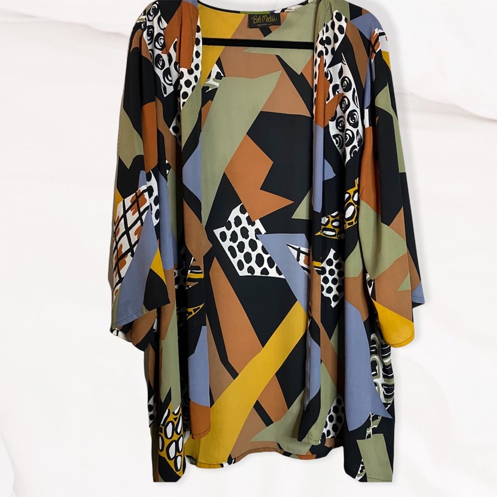 Bob Mackie Wearable Art Abstract Kimono Robe 2X